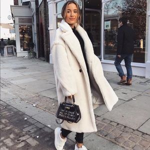 Teddy bear faux shearling coat